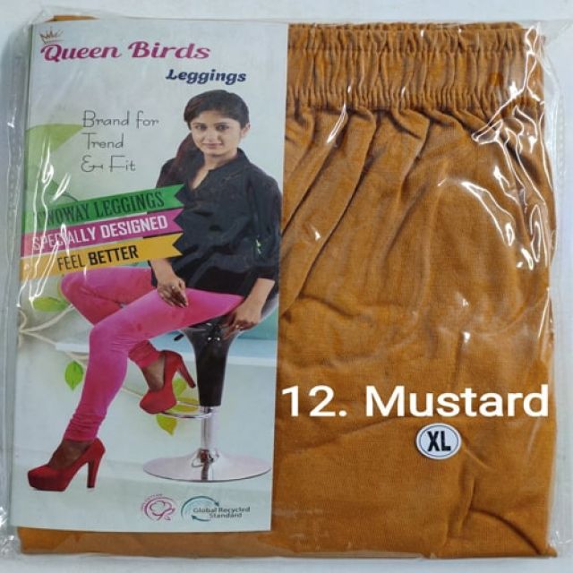 Queen Bird Leggings for Women - Mustard Colour - XL, XXL