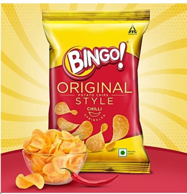Bingo! Original Style Chilli Sprinkled Potato Chips, 85 g (pack of 2)