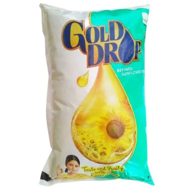 Gold Drop Refined Sunflower Oil, 1L Pouch