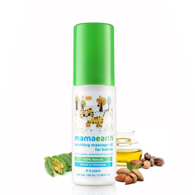 Mamaearth Soothing Massage Oil for Babies (100 ml, 0-5 Yrs,White)