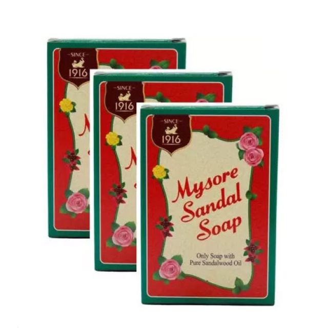 MYSORE SANDAL Soap Pure Sandalwood Oil 75gm Pack Of 3  (3 x 75 g)