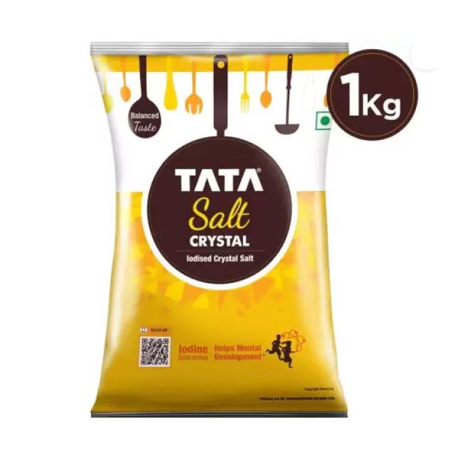 Tata Salt Iodised Crystal Salt/Uppu, 1 kg Iodized Salt  (1 kg)