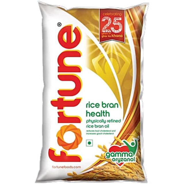 Fortune Rice Bran Health Physically Refined Oil, 870 g Pouch