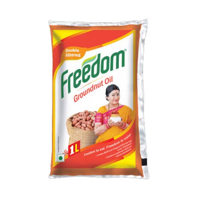 Freedom Double Filtered Groundnut Oil Pouch, 1L