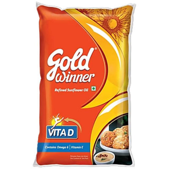 Gold Winner Refined Sunflower Oil, 1 L Pouch