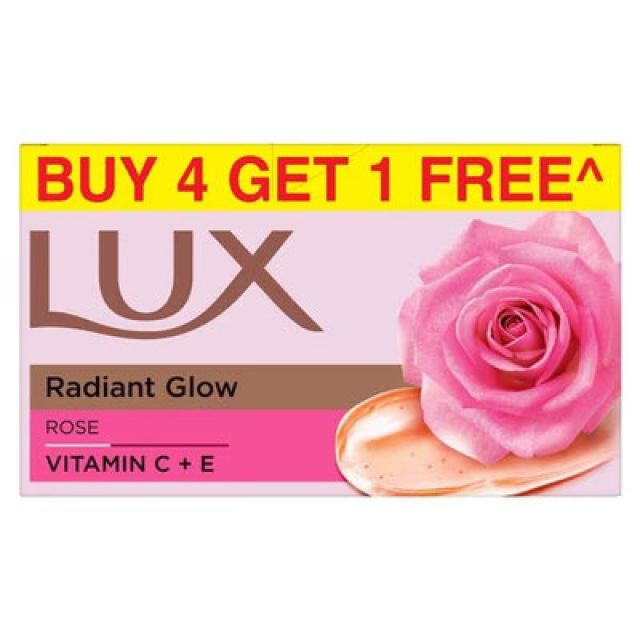 Lux Radiant Glow Vitamin C + E Soap - Rose (Buy 4 Get 1 Free) 150 g